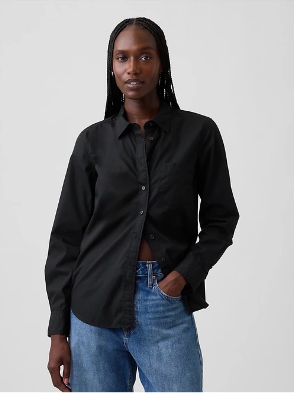 GAP Black Perfect Shirt 100% Organic Cotton